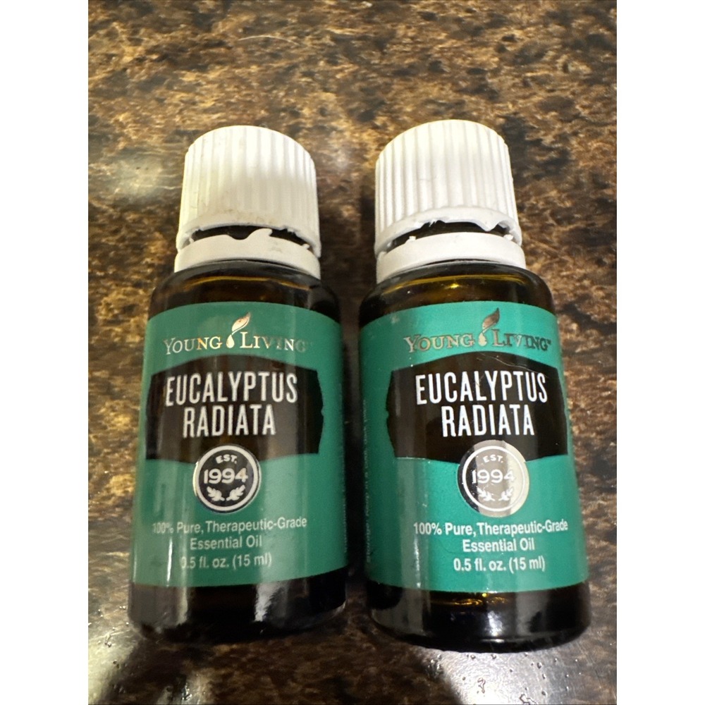 2 Partial Young Living 15ml Bottles Eucalyptus Radiata Scent Essential Oil